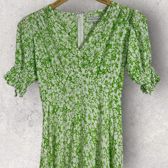 Revolve Faithfull Brand Marie Louise Green Midi Dress Size XS Kate Middleton 2 - Picture 9 of 15